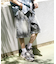 ダブルニーワイドデニムショーツ