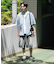 ダブルニーワイドデニムショーツ