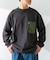 ヘビーウェイトナイロン布帛ポケットロングスリーブTシャツ