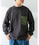 ヘビーウェイトナイロン布帛ポケットロングスリーブTシャツ