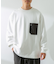 ヘビーウェイトナイロン布帛ポケットロングスリーブTシャツ