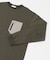 ヘビーウェイトナイロン布帛ポケットロングスリーブTシャツ