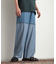 デニムフリンジシャンブレーワイドパンツ