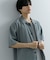 『ユニセックス』オープンカラールーズシャツ(5分袖)
