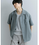 『ユニセックス』オープンカラールーズシャツ(5分袖)