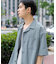 『ユニセックス』オープンカラールーズシャツ(5分袖)