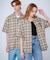 『Sサイズあり』『ユニセックス』オンブレチェックオープンカラーシャツ