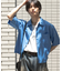 『イージーケア／セットアップ対応／ユニセックス』リネンライクボクシーシャツ(5分袖)