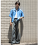 『イージーケア／セットアップ対応／ユニセックス』リネンライクボクシーシャツ(5分袖)