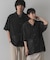 『ユニセックス』『洗濯可』アソートレースオープンカラーシャツ(5分袖)