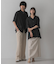 『ユニセックス』『洗濯可』アソートレースオープンカラーシャツ(5分袖)