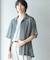 『ユニセックス』『洗濯可』アソートレースオープンカラーシャツ(5分袖)