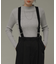 サスペンダー付きタックパンツ