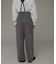 サスペンダー付きタックパンツ