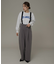 サスペンダー付きタックパンツ