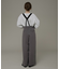 サスペンダー付きタックパンツ