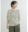 総針ハイネックボーダーニット