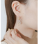 ビジューリボンフープピアス