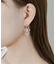 ビジューリボンフープピアス