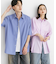 『ユニセックス』リラックスフィットレギュラーカラーショートスリーブシャツ