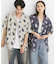 『ユニセックス』ボタニカルオープンカラーショートスリーブシャツ