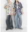 『ユニセックス』ボタニカルオープンカラーショートスリーブシャツ
