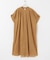コットンボイルロールアップハーフスリーブワンピース
