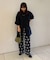 crinkle crinkle crinkle　velvet embroidery pants