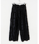 crinkle crinkle crinkle　velvet embroidery pants