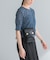 new basic　リネン混ワッシャーハーフスリーブニット