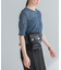 new basic　リネン混ワッシャーハーフスリーブニット