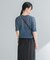 new basic　リネン混ワッシャーハーフスリーブニット