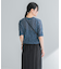 new basic　リネン混ワッシャーハーフスリーブニット