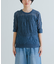 new basic　リネン混ワッシャーハーフスリーブニット