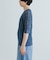 new basic　リネン混ワッシャーハーフスリーブニット