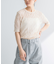 new basic　リネン混ワッシャーハーフスリーブニット