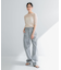 new basic　リネン混ワッシャーハーフスリーブニット