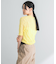 new basic　リネン混ワッシャーハーフスリーブニット