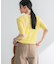 new basic　リネン混ワッシャーハーフスリーブニット
