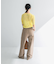 new basic　リネン混ワッシャーハーフスリーブニット