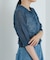 new basic　リネン混ワッシャーシャツカラーニット