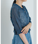new basic　リネン混ワッシャーシャツカラーニット