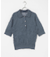 new basic　リネン混ワッシャーシャツカラーニット