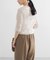 new basic　リネン混ワッシャーシャツカラーニット