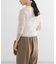 new basic　リネン混ワッシャーシャツカラーニット