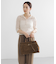 new basic　リネン混ワッシャーシャツカラーニット
