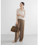 new basic　リネン混ワッシャーシャツカラーニット