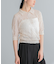 new basic　リネン混ワッシャーシャツカラーニット