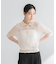 new basic　リネン混ワッシャーシャツカラーニット