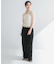 new basic　リネン混ワッシャーシャツカラーニット